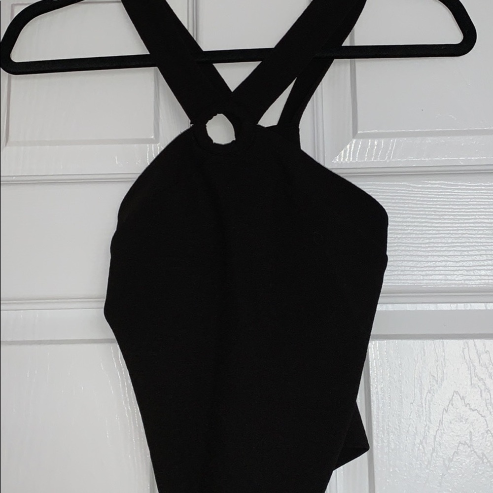 Trendy black halter top